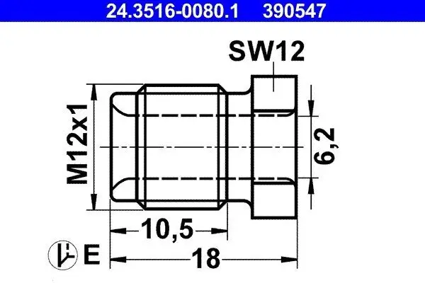Überwurfschraube ATE 24.3516-0080.1