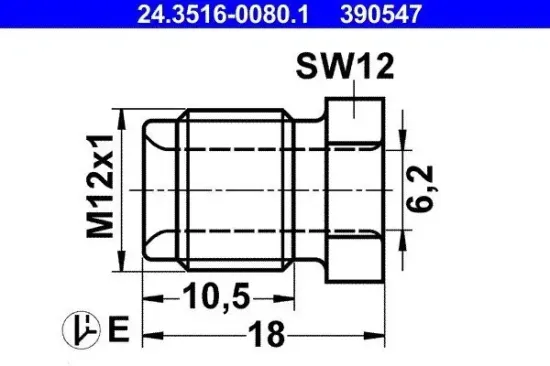 Überwurfschraube ATE 24.3516-0080.1 Bild Überwurfschraube ATE 24.3516-0080.1