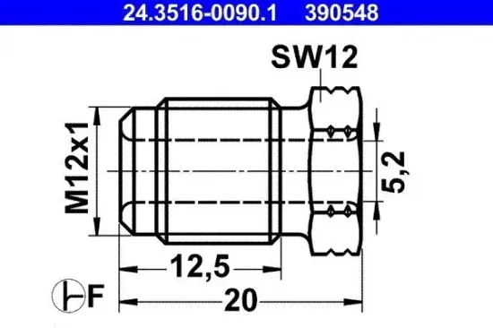 Überwurfschraube ATE 24.3516-0090.1 Bild Überwurfschraube ATE 24.3516-0090.1