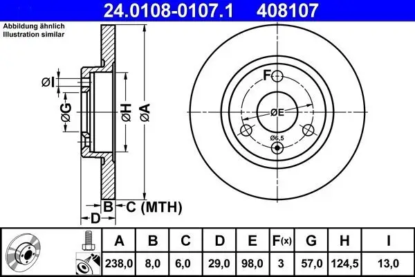 Bremsscheibe ATE 24.0108-0107.1