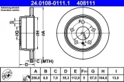 Bremsscheibe Hinterachse ATE 24.0108-0111.1