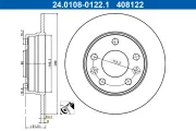 Bremsscheibe Hinterachse ATE 24.0108-0122.1