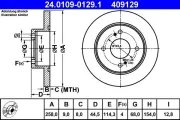 Bremsscheibe Hinterachse ATE 24.0109-0129.1