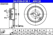 Bremsscheibe Hinterachse Hinterachse ATE 24.0109-0138.1