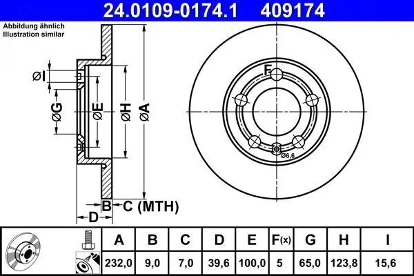 Bremsscheibe ATE 24.0109-0174.1