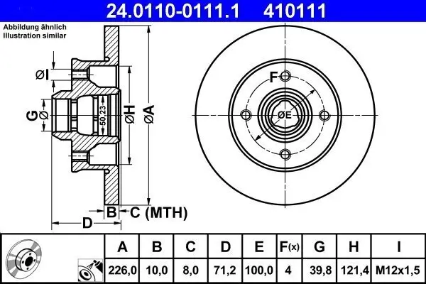 Bremsscheibe ATE 24.0110-0111.1