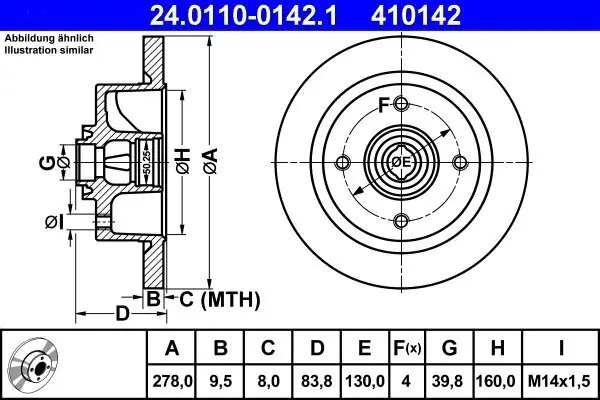 Bremsscheibe ATE 24.0110-0142.1