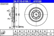 Bremsscheibe Hinterachse ATE 24.0110-0166.1