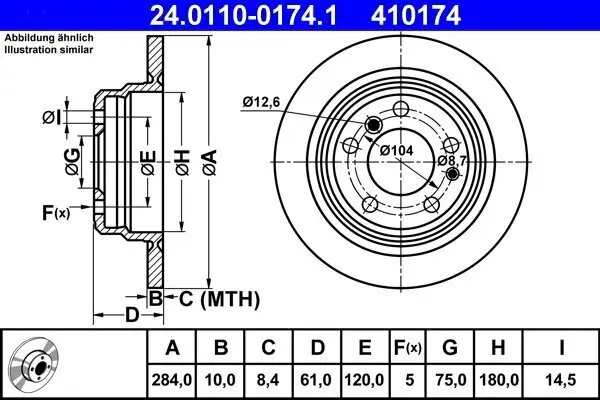 Bremsscheibe ATE 24.0110-0174.1