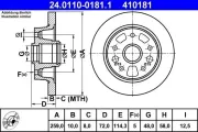 Bremsscheibe Hinterachse ATE 24.0110-0181.1