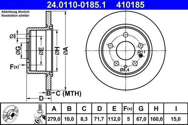 Bremsscheibe ATE 24.0110-0185.1