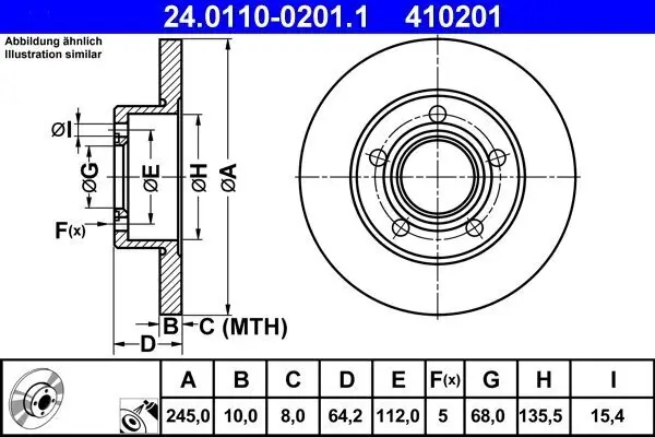 Bremsscheibe ATE 24.0110-0201.1