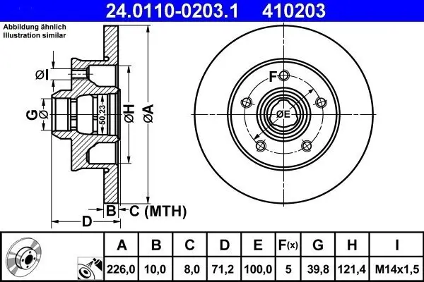 Bremsscheibe ATE 24.0110-0203.1