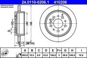 Bremsscheibe Hinterachse ATE 24.0110-0206.1