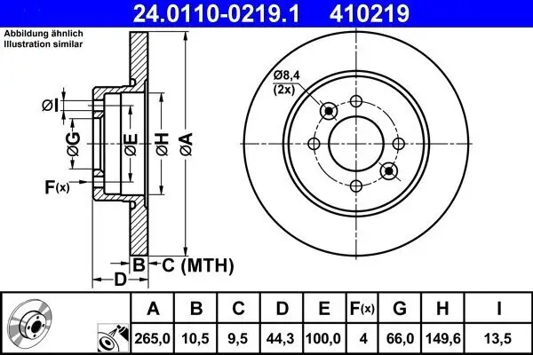 Bremsscheibe ATE 24.0110-0219.1