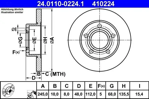 Bremsscheibe ATE 24.0110-0224.1