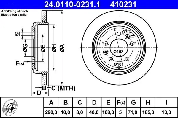 Bremsscheibe ATE 24.0110-0231.1