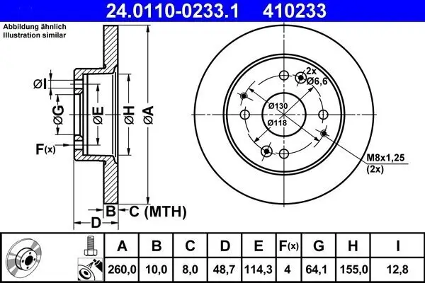 Bremsscheibe ATE 24.0110-0233.1