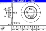 Bremsscheibe Hinterachse ATE 24.0110-0243.1
