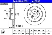 Bremsscheibe Hinterachse ATE 24.0110-0255.1