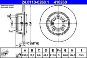 Bremsscheibe Hinterachse ATE 24.0110-0260.1