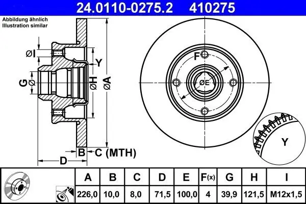 Bremsscheibe ATE 24.0110-0275.2