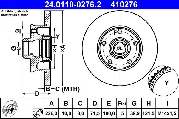 Bremsscheibe ATE 24.0110-0276.2