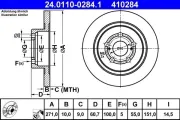 Bremsscheibe Hinterachse ATE 24.0110-0284.1