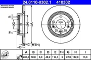 Bremsscheibe Hinterachse ATE 24.0110-0302.1