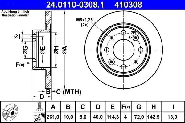 Bremsscheibe ATE 24.0110-0308.1