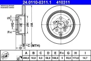 Bremsscheibe Hinterachse ATE 24.0110-0311.1
