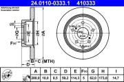 Bremsscheibe Hinterachse ATE 24.0110-0333.1
