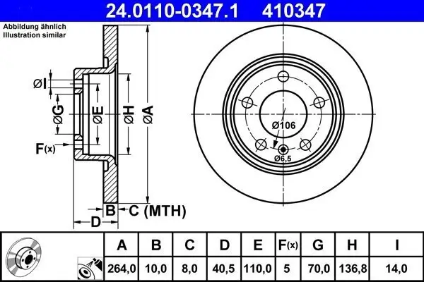 Bremsscheibe ATE 24.0110-0347.1