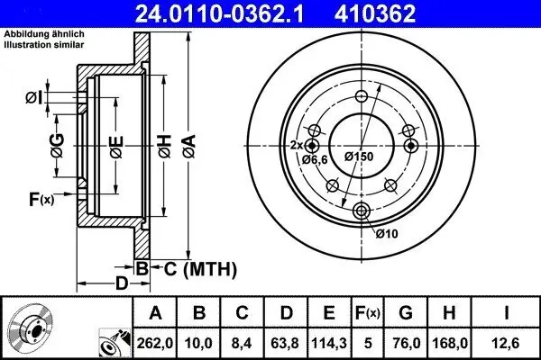 Bremsscheibe ATE 24.0110-0362.1