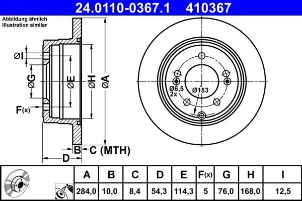 Bremsscheibe ATE 24.0110-0367.1