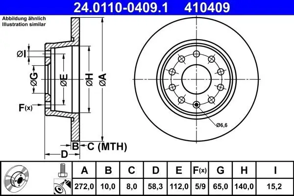 Bremsscheibe ATE 24.0110-0409.1