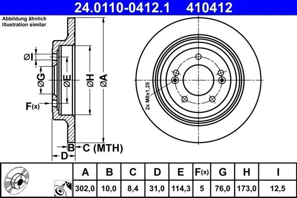 Bremsscheibe ATE 24.0110-0412.1