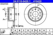 Bremsscheibe Hinterachse ATE 24.0110-0420.1