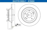 Bremsscheibe Hinterachse ATE 24.0110-0424.1
