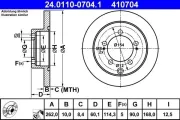 Bremsscheibe Hinterachse ATE 24.0110-0704.1