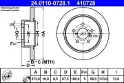 Bremsscheibe Hinterachse ATE 24.0110-0728.1