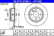 Bremsscheibe Hinterachse ATE 24.0111-0149.1