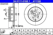 Bremsscheibe Hinterachse ATE 24.0111-0168.1
