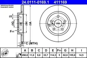 Bremsscheibe Hinterachse ATE 24.0111-0169.1