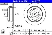 Bremsscheibe Hinterachse ATE 24.0111-0170.1