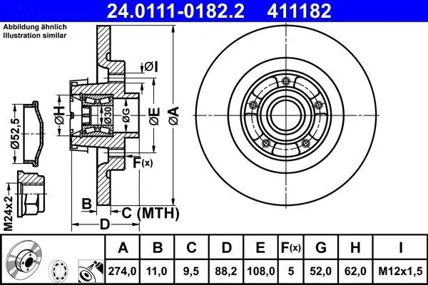 Bremsscheibe ATE 24.0111-0182.2