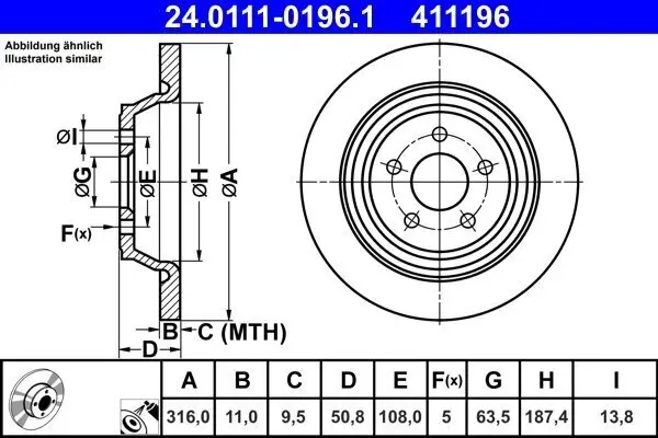 Bremsscheibe ATE 24.0111-0196.1