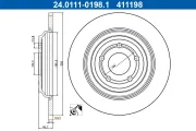 Bremsscheibe Hinterachse ATE 24.0111-0198.1