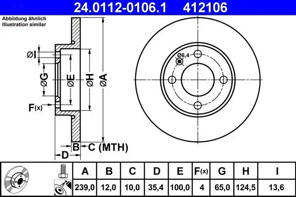 Bremsscheibe ATE 24.0112-0106.1