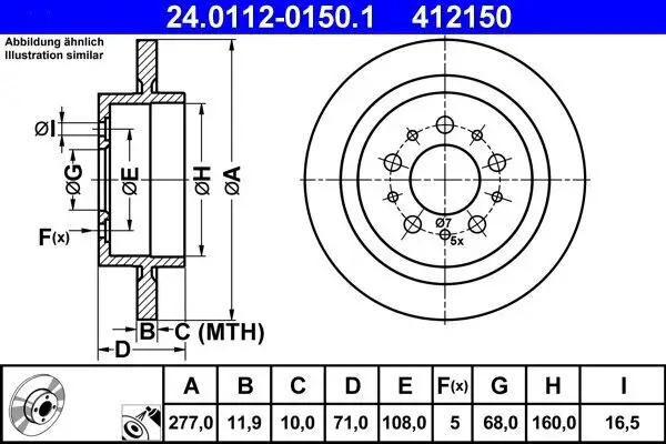 Bremsscheibe ATE 24.0112-0150.1